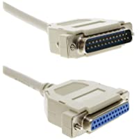 BeMatik - Cable Serie Paralelo 1.8m DB25 Macho a DB25 Hembra